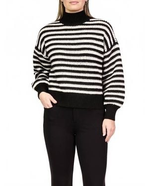 Sanctuary Keep It Chic Stripe Sweater - Black