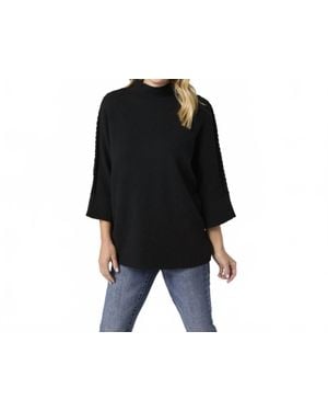 Coco + Carmen Heavenly Luxe Stitch Detail Funnel Neck Sweater - Black