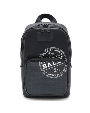 Bally Sihorn Coated Canvas Leather Sling Bag - Black