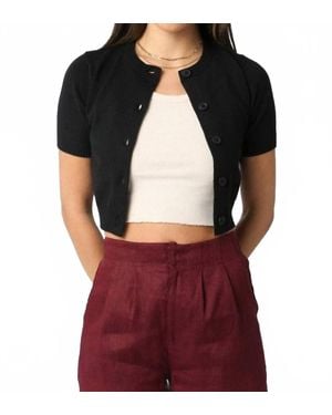 Olivaceous Bella Short Sleeve Knit Cardigan - Red