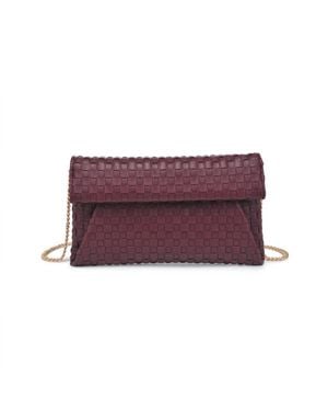 Moda Luxe Woven Priscilla Clutch Bag - Purple