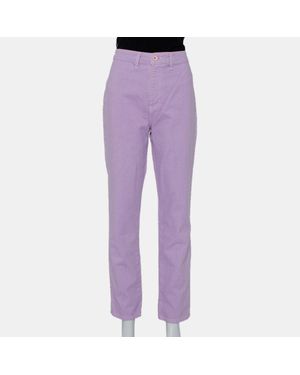 STAUD Lilac Denim Contrast Pocket Detail High Rise Jeans - Purple