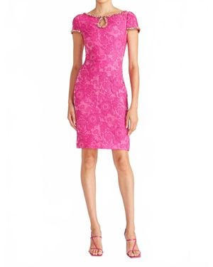 THEIA Thelma Keyhole Cocktail Dress - Pink
