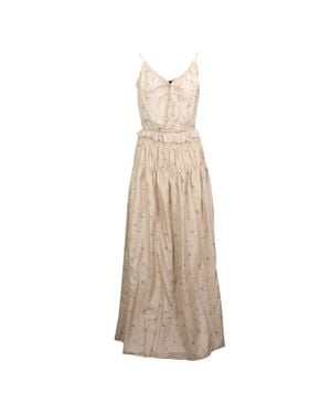 Amiri Floral Cotton Voile Maxi Dress - Natural