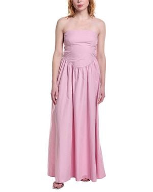 Susana Monaco Poplin Drop-Waist Tube Maxi Dress - Pink