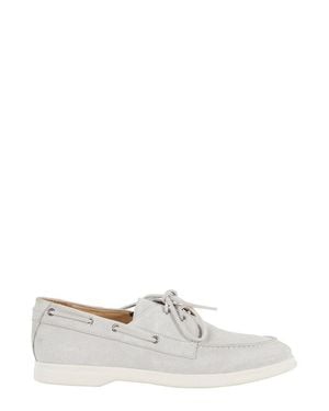 Tagliatore Suede Boat Shoes - White
