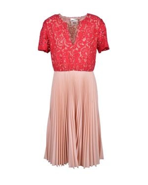 Semicouture Colors Lace Cotton-Blend Dress - Red