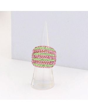 Fashnzfab Rhinestone Pave Stretch Ring - White