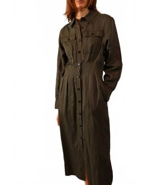 Saint Art Colt Button Down Dress - Green