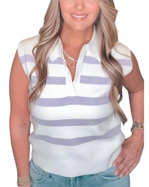 Eesome Sleeveless Collared Top - White