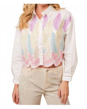 Blue B Aurora Metallic Embroidery Shirt - Multicolor