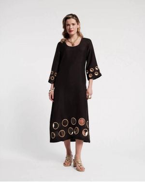 Frances Valentine Faye Cut Out Midi Dress - Black