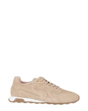 Ash Kasar Suede Mesh Leather Sneakers - Pink