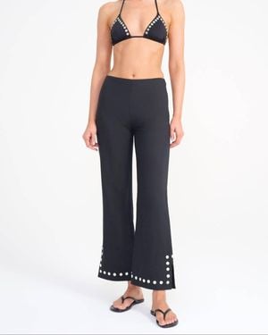 STAUD Piha Linen Coverup Pants - Blue