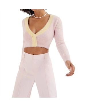 For Love & Lemons Sheila Cropped Cardigan - Pink