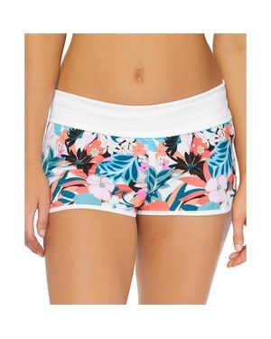 Raisins Juniors Floral Print Shorts Swim Bottom Separates - Blue