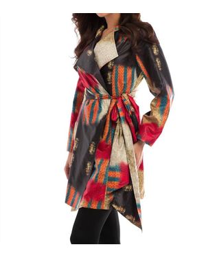 Angel Sunset Belted Collard Rain Jacket - Red