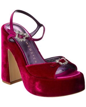 Sophia Webster Grace Velvet Platform Sandal - Red