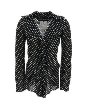 Junya Watanabe Polka Dot Unlined Slim Blazer - Black