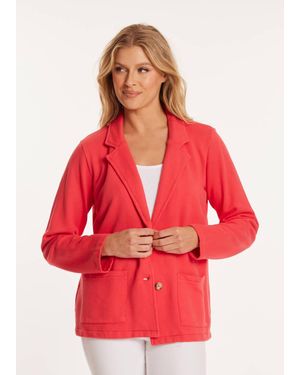 Mod-o-doc Long Sleeve French Terry Blazer - Red