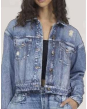 Vintage Havana Denim Fleece Jacket - Blue