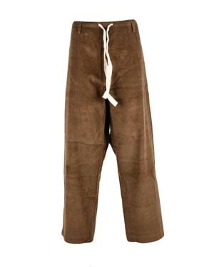 Moschino Velvet Baggy Pants With Drawstring Waist - Brown