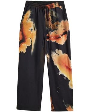 Y-3 Abstract Pattern Wide-Leg Pants - Blue