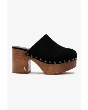 Larroude Miso Wooden Clog - Black