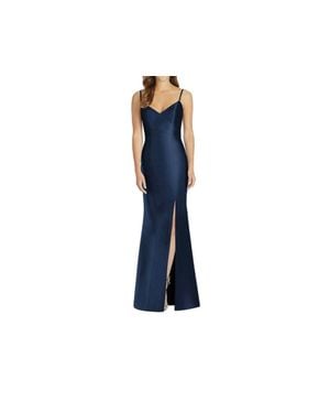 Alfred Sung Maxi Length Spaghetti Strap Dress - Blue