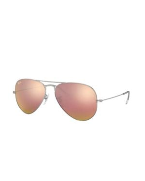 Ray-Ban Aviator Large Metal Matte Sunglasses - Pink