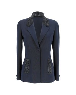 Rochas Embellished Blazer - Blue