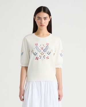 NVLT Eyelet Sweater - White
