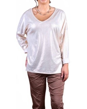 Gigi Moda Luminare V-Neck Top - White