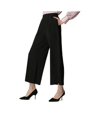 LILYSILK Smooth Silk Wide Leg Cropped Pants Classy - Black