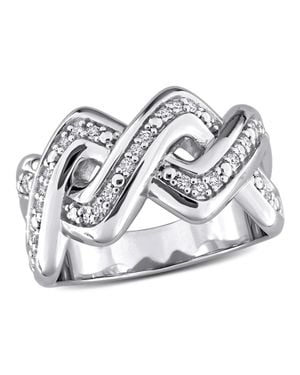 Mimi & Max 1/4Ct Tw Lab-Grown Diamond Crossover Ring Sterling - White