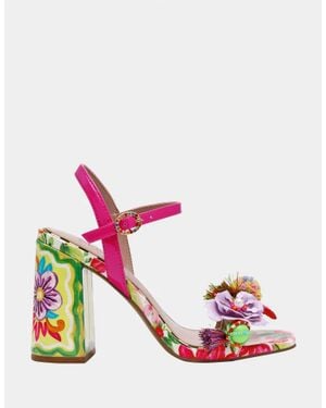 Betsey Johnson Masen Floral Block Heel Dress Sandal - Pink