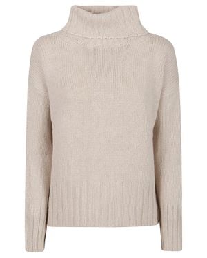 Aragona Pure Cashmere Long-Sleeve Turtleneck Sweater - Natural