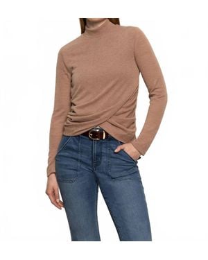 Sanctuary Draped Mock Neck Sweater - Blue
