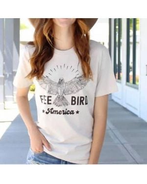 Glittering South Freebird America Graphic Tee - Gray