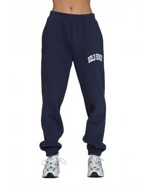 Gold Hinge Cinched Jogger Ankle Sweat Pants - Blue