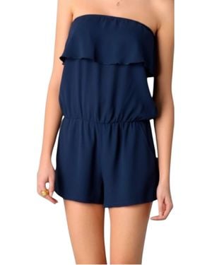 Karina Grimaldi Zoe Strapless Romper - Blue