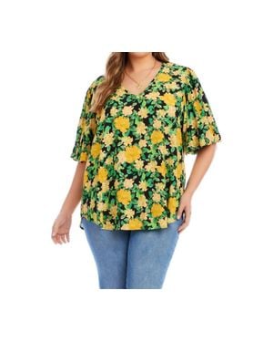 Karen Kane Puff Sleeve Top - Yellow