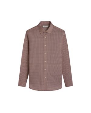 Bugatchi James Mini Check Ooohcotton Shirt - Brown