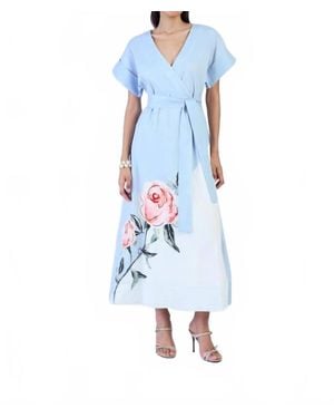 Beyond By Vera Flower Sailor Dress - Blue