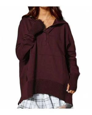 Bucketlist French Terry Oversized Hoodie - Red