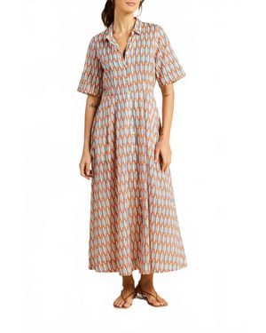 Trovata Aster Cuffable Short Sleeves Dress - Multicolor