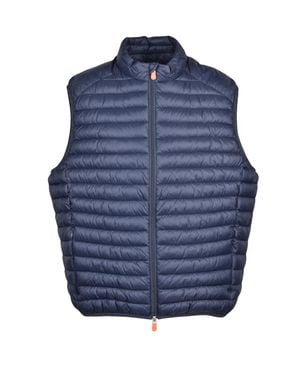 Save The Duck Quilted Lightweight Nylon Zip Vest - Blue