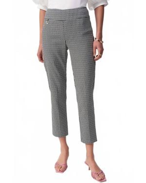 Joseph Ribkoff Geometric Pull On Cropped Pants - Gray
