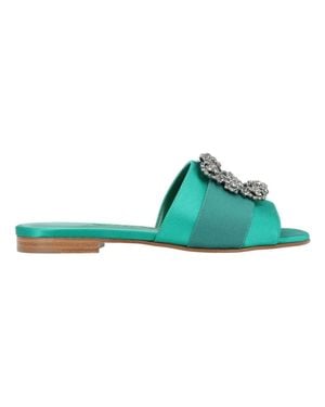 サンダル・ミュール Manolo Blahnik Martamod Flat Green MB13118S-Manolo-Blahnik-