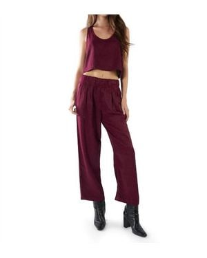Les Tien Penny Pleat Front Pants - Red